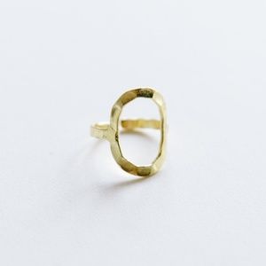 Mata Traders Jewelry - Hammered Oval Ring Gold Mata Traders Jewelry - Hammered Oval Ring Gold